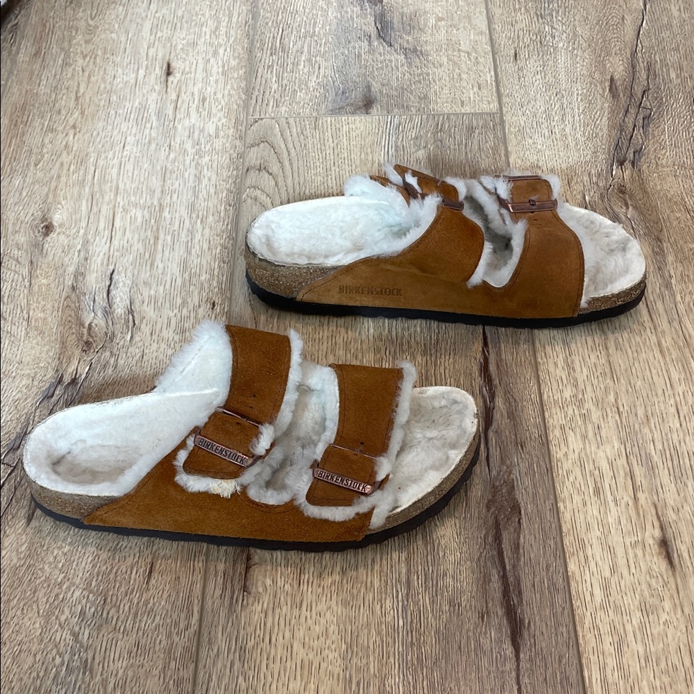 Birkenstock Women's Brown Shearling Slippers